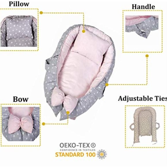 Baby Lounger Double-Sided Nest with Pillow - Picture 2 of 4